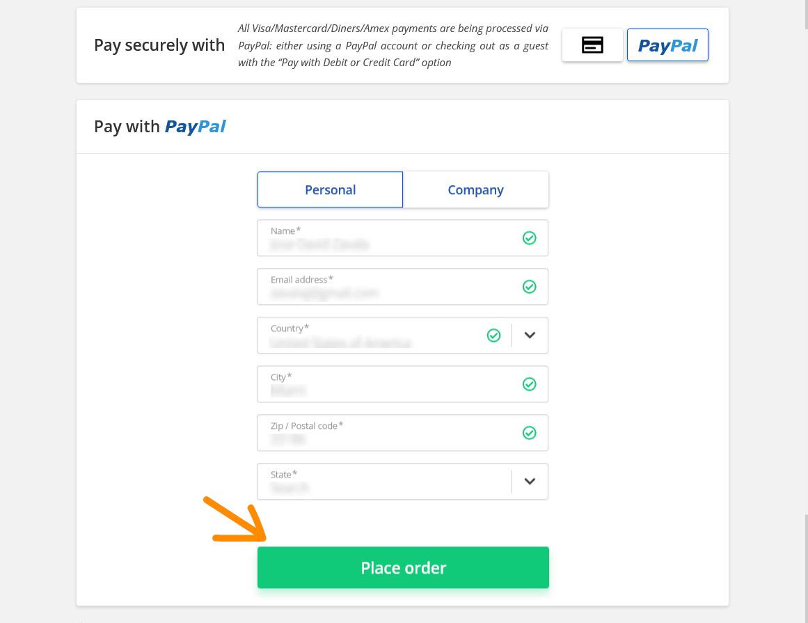 payment instructions step 5 place order